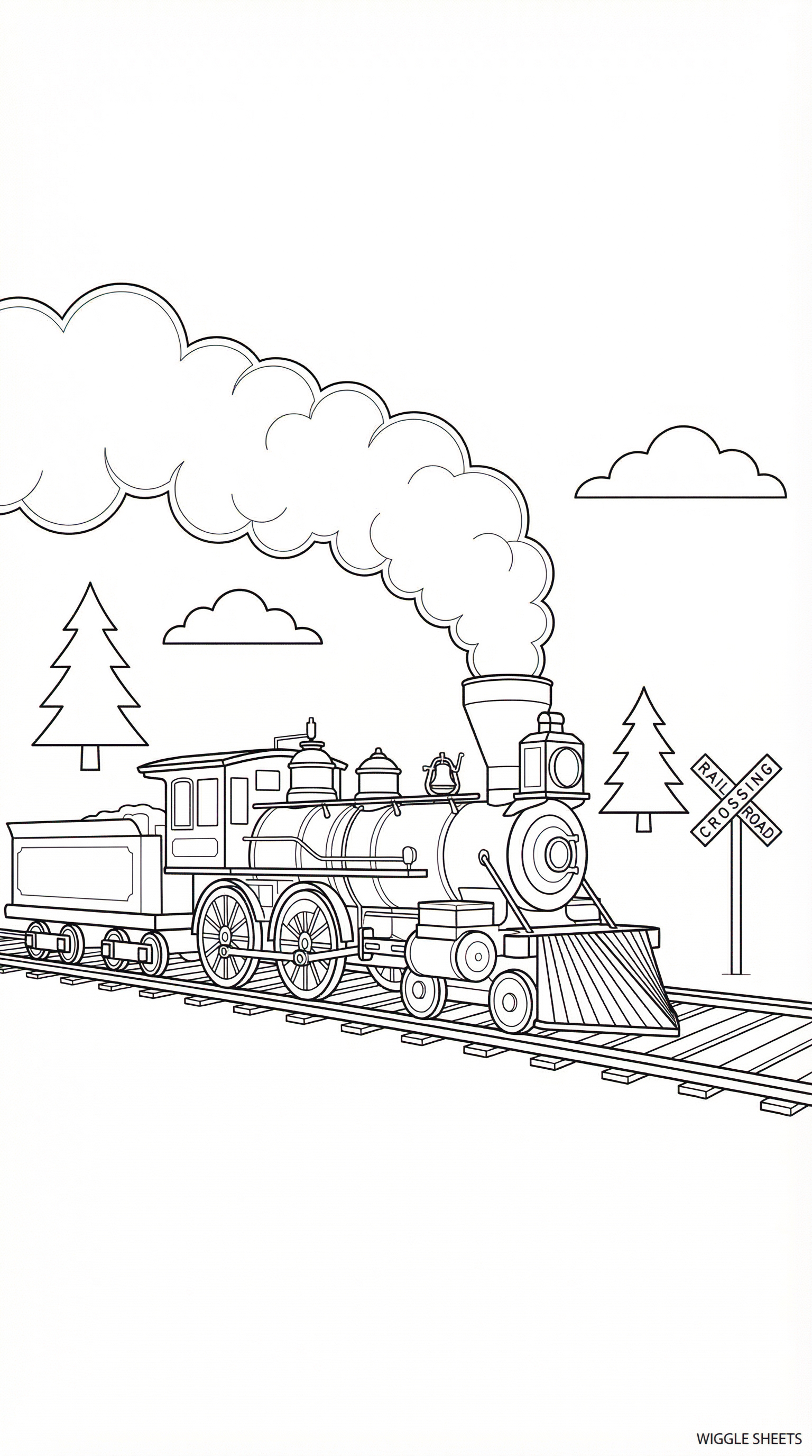 Fast Steam Train Coloring Page